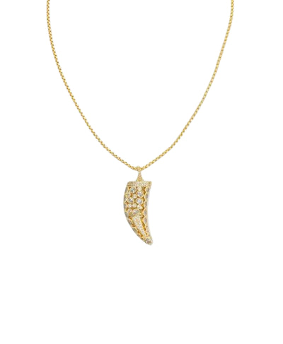 CZ Horn Chain Necklace image 1