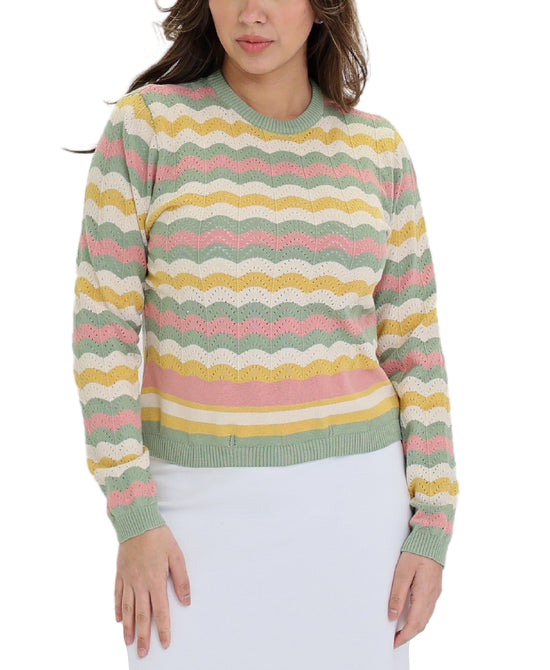 Scallop Stripe Print Sweater view 1