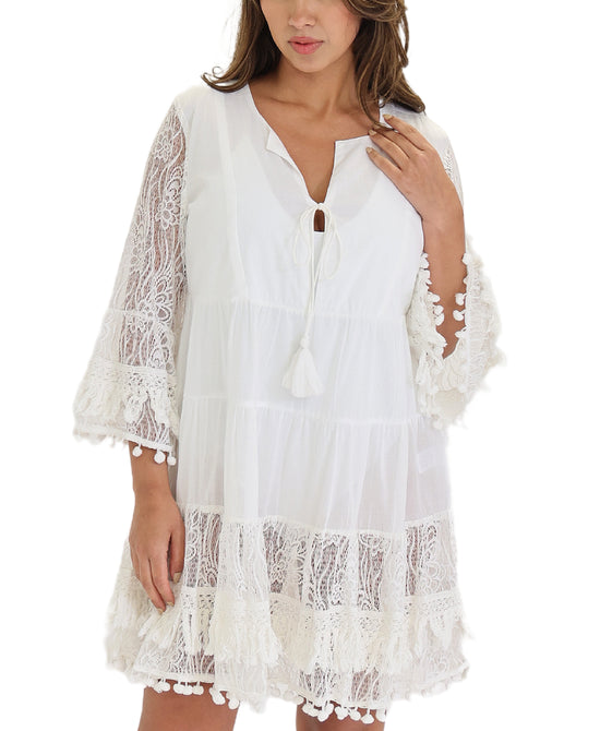 Lace w/ Tassels Swim Cover-Up view 1