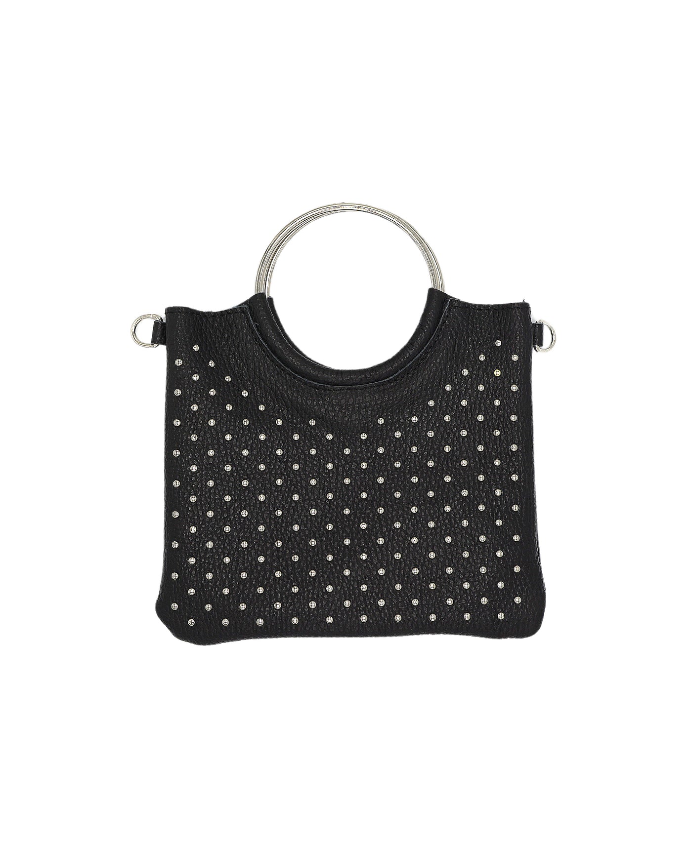 Leather Studded Bag w/ Ring Handle image 1