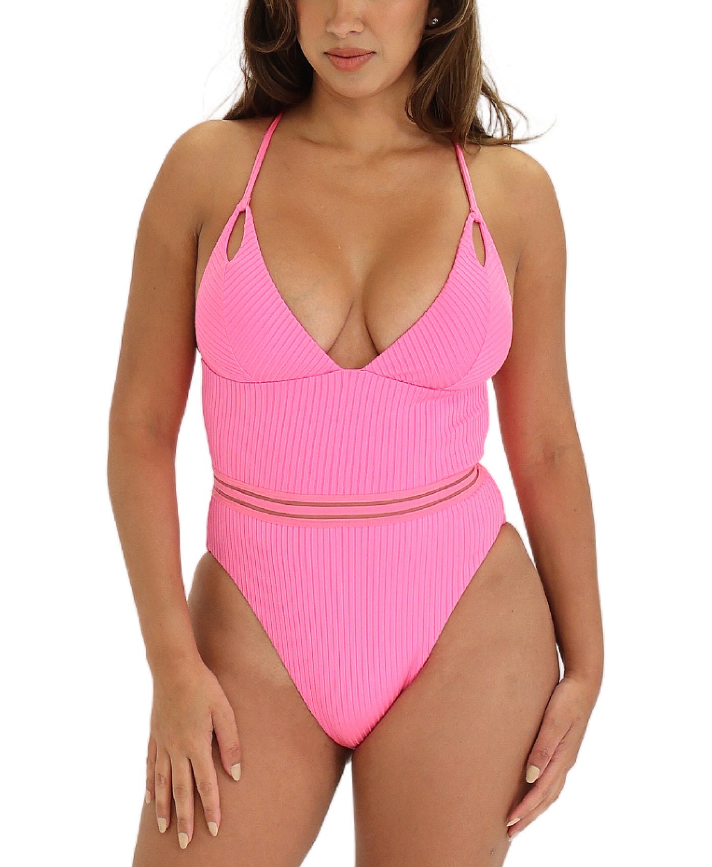 Ribbed One Piece Swimsuit view 1
