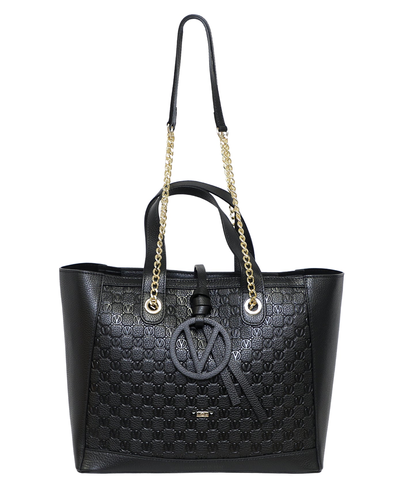 Leather Tote Bag w/ Embossed Logo Print image 1