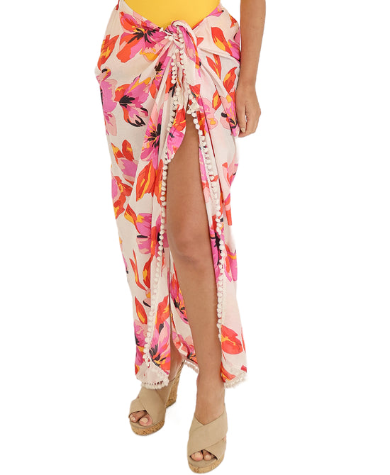 Floral Print Swim Cover-Up Skirt view 1