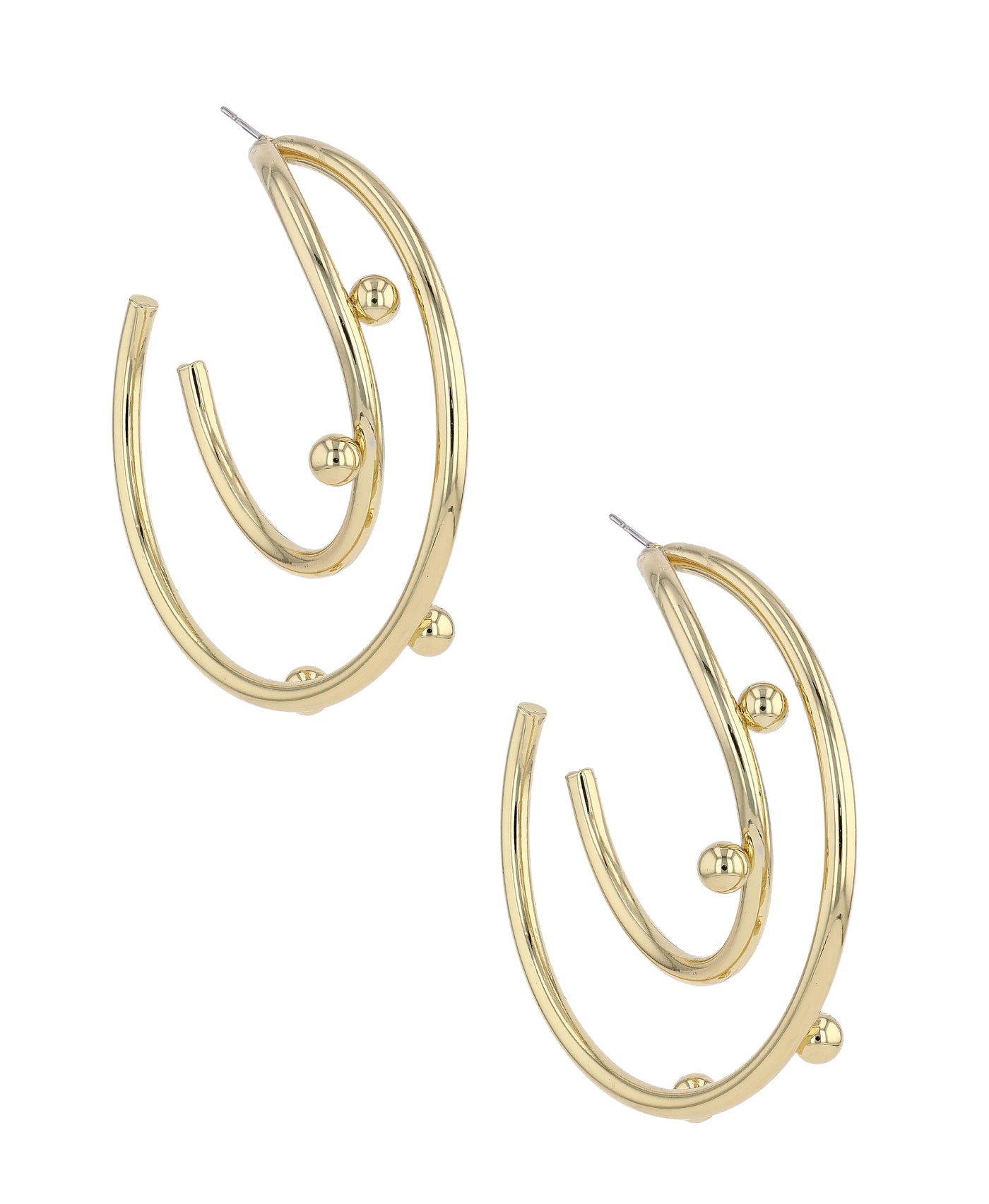 Large Double Hoop Earrings image 1