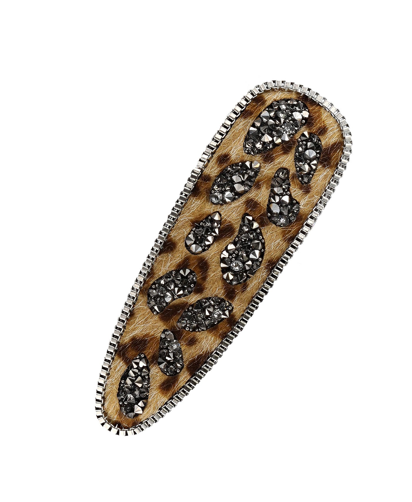 Leopard w/ Crystal Hair Snap Clip image 1