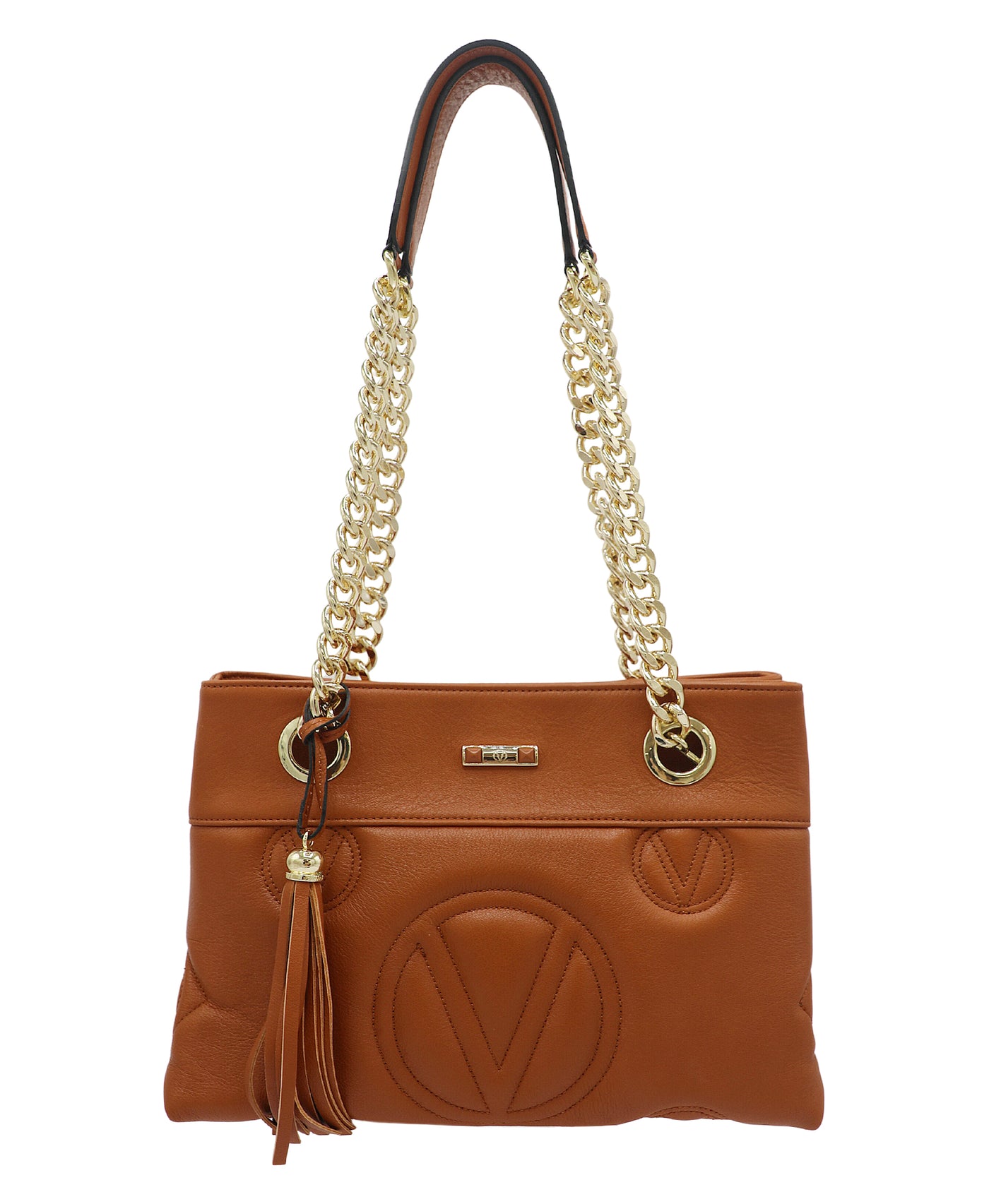 Medium Leather Tote Bag w/ Embossed Logo image 1