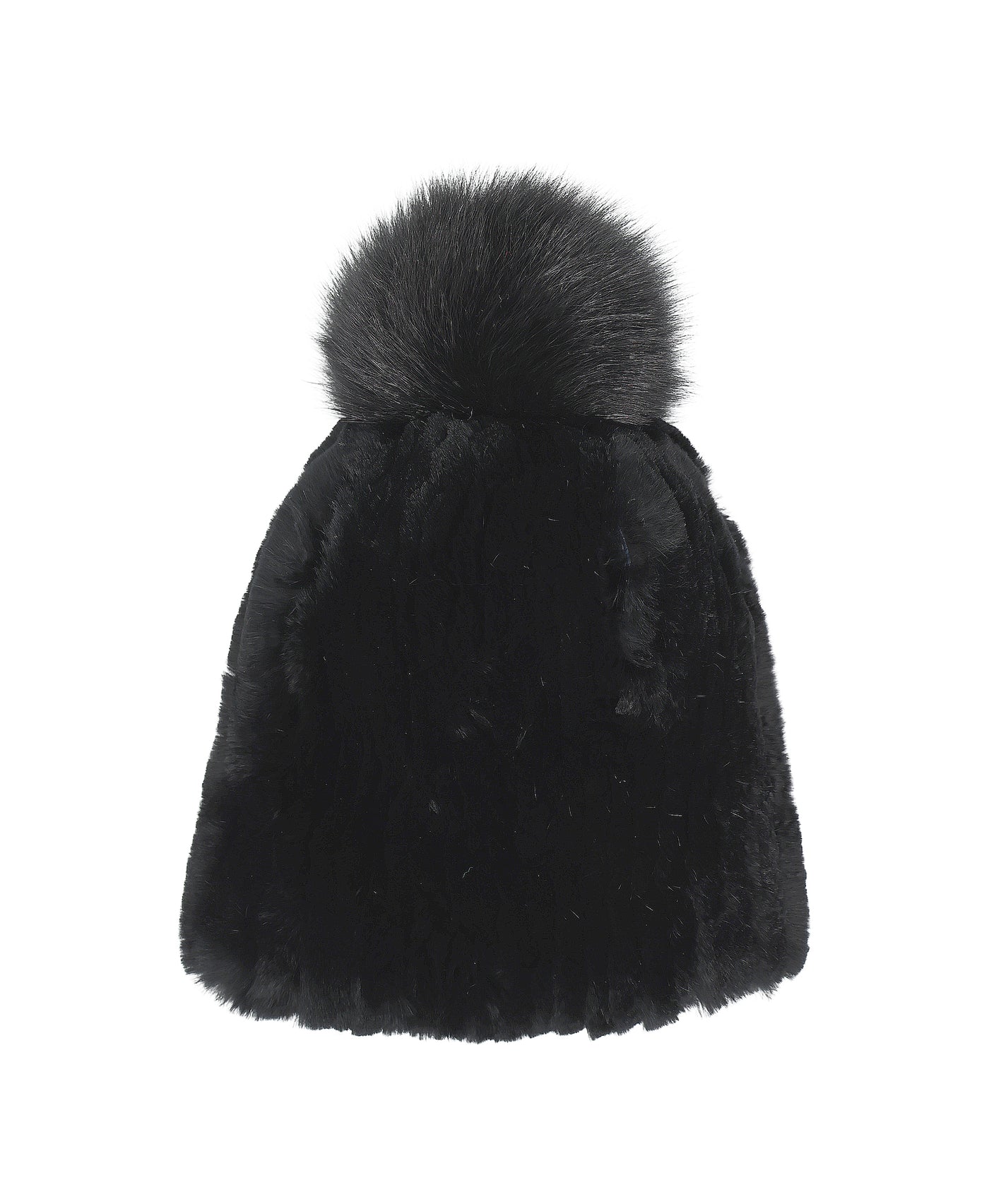 Knitted Fur Hat w/ Fur Pom image 1