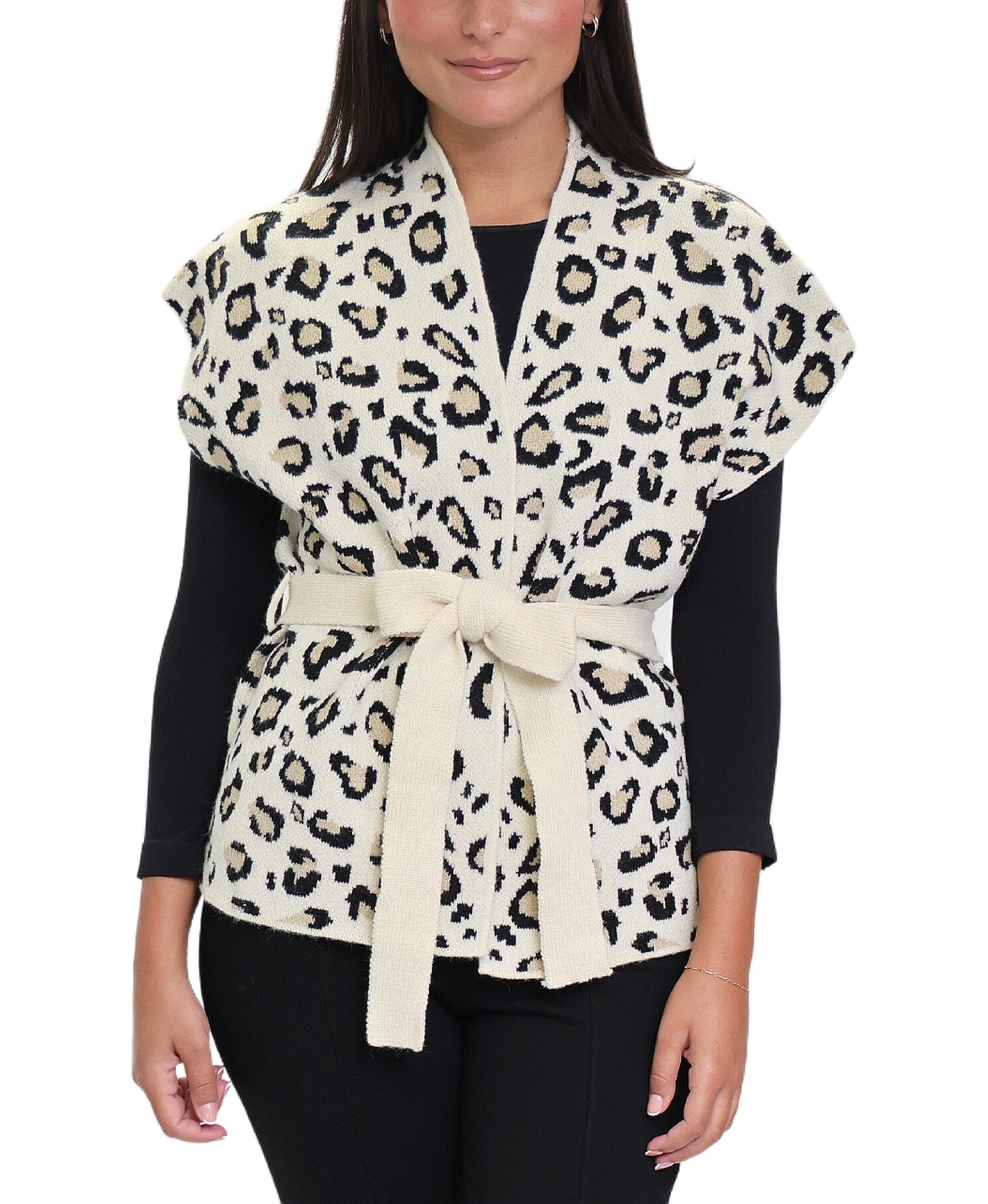 Animal Print Wool Wrap Vest image 1