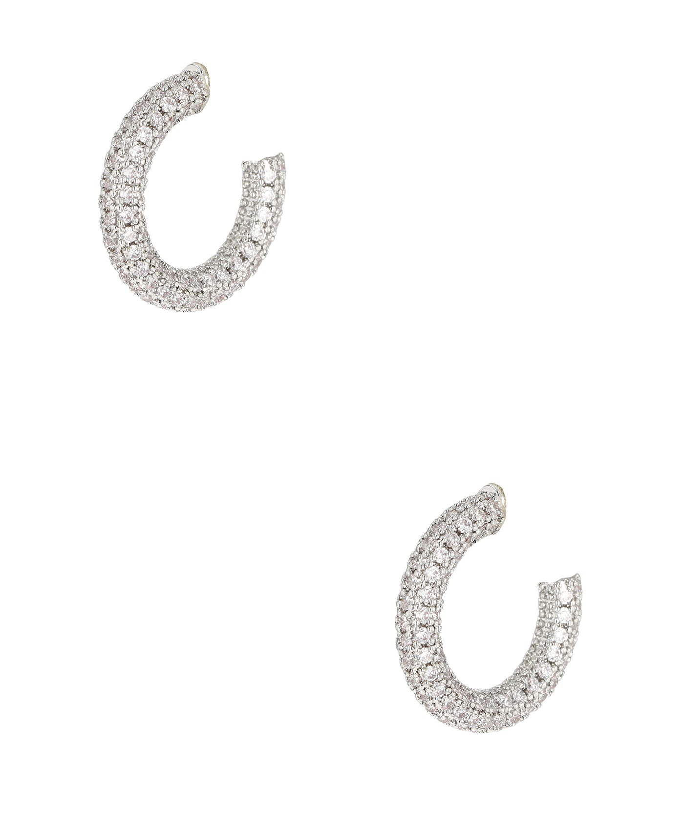 CZ Crystal Hoop Earrings image 1