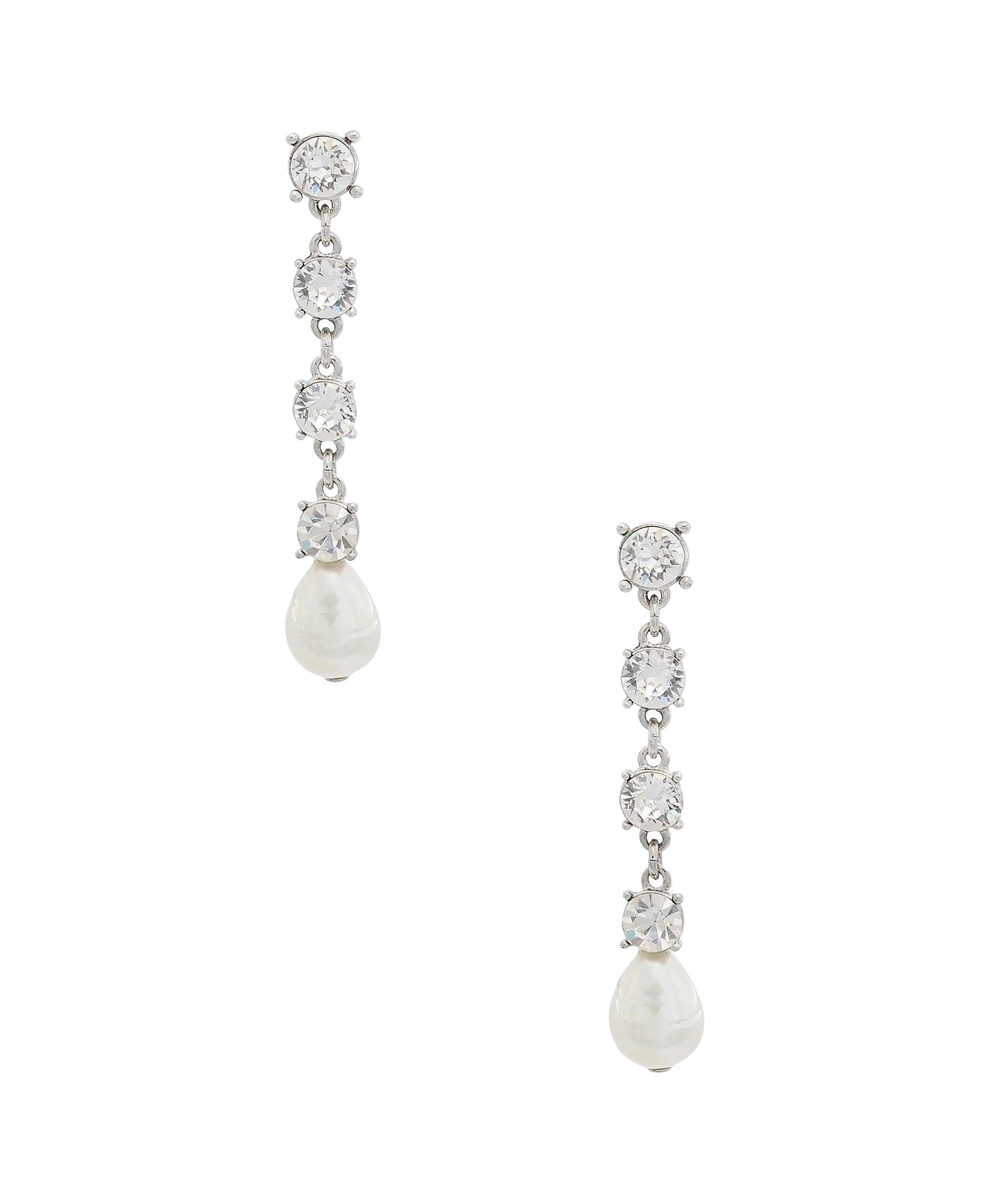 Pearl & Genuine Crystal Drop Earrings view 1