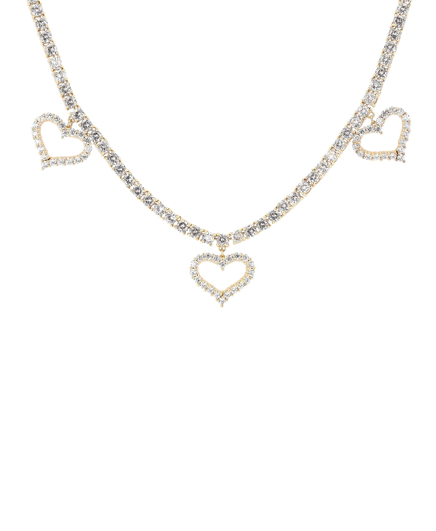 Hearts Tennis Necklace w/ Cubic Zirconia image 1