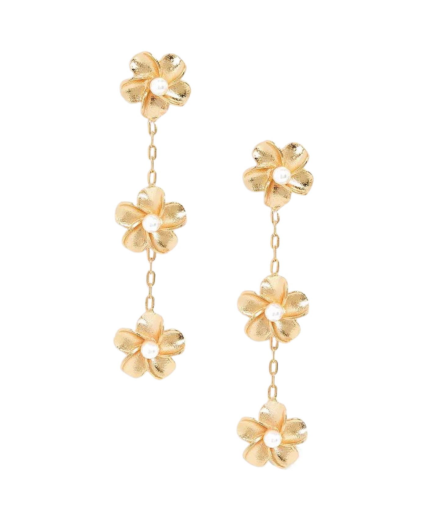 Pearl Floral Drop Earrings image 1