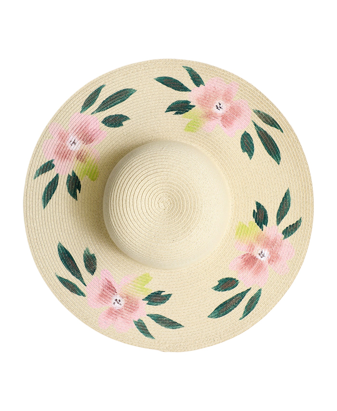 Straw Hat w/ Painted Flower image 1