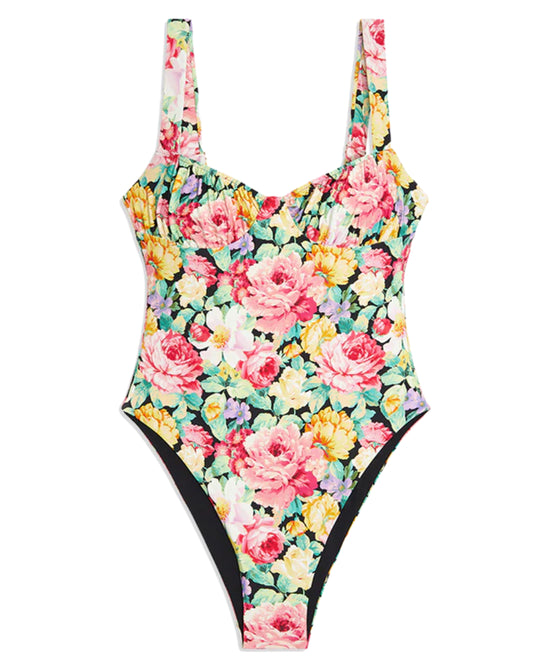 Vintage Rose Print One-Piece Swimsuit view 1