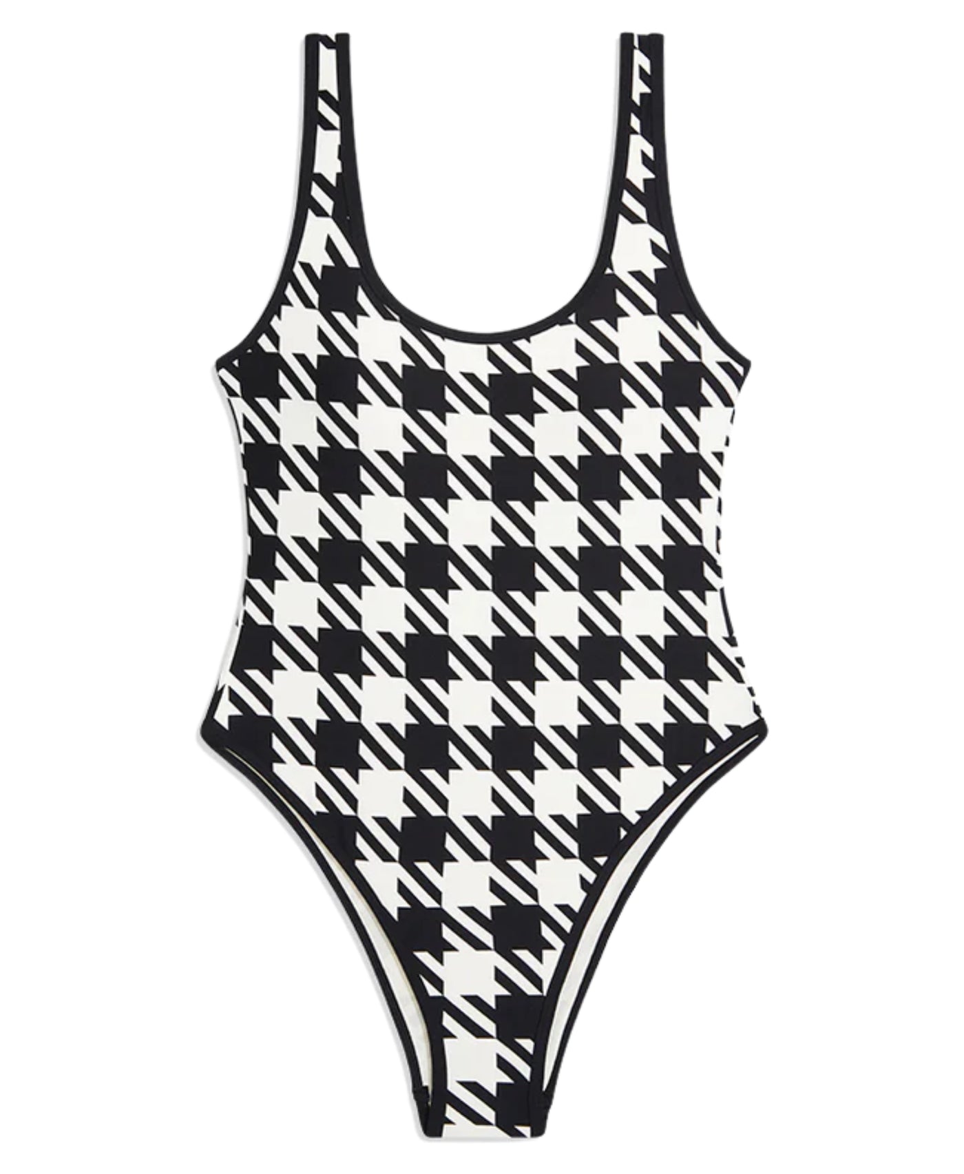 Houndstooth Print One-Piece Swimsuit image 1