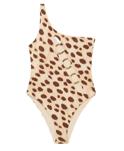 Asymmetrical Leopard One Piece Swimsuit image 1
