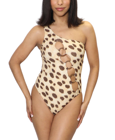 Asymmetrical Leopard One Piece Swimsuit image 2