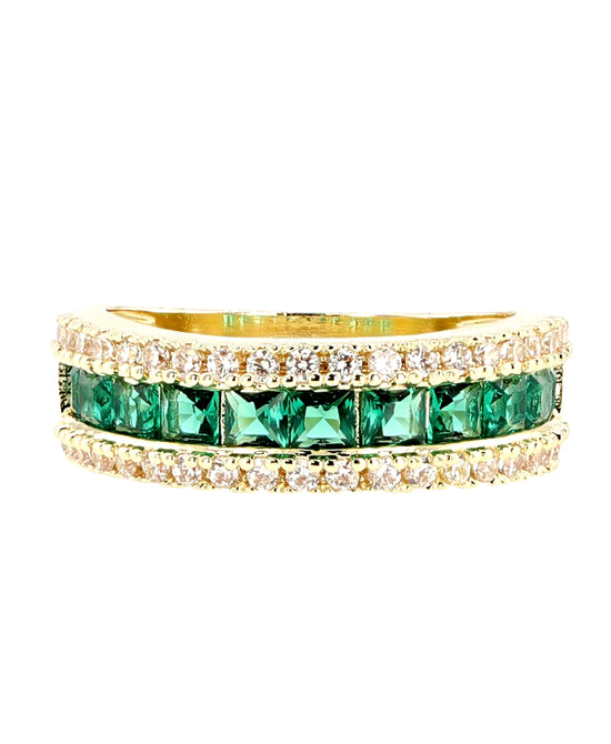Emerald Green CZ Ring view 1