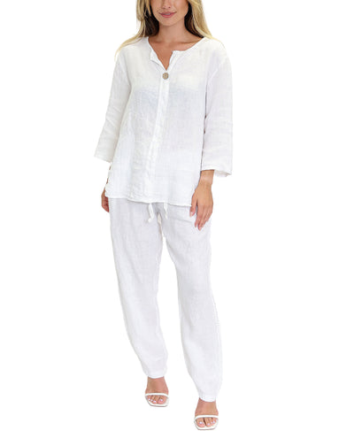 Linen Pants w/ Crochet Sides image 2
