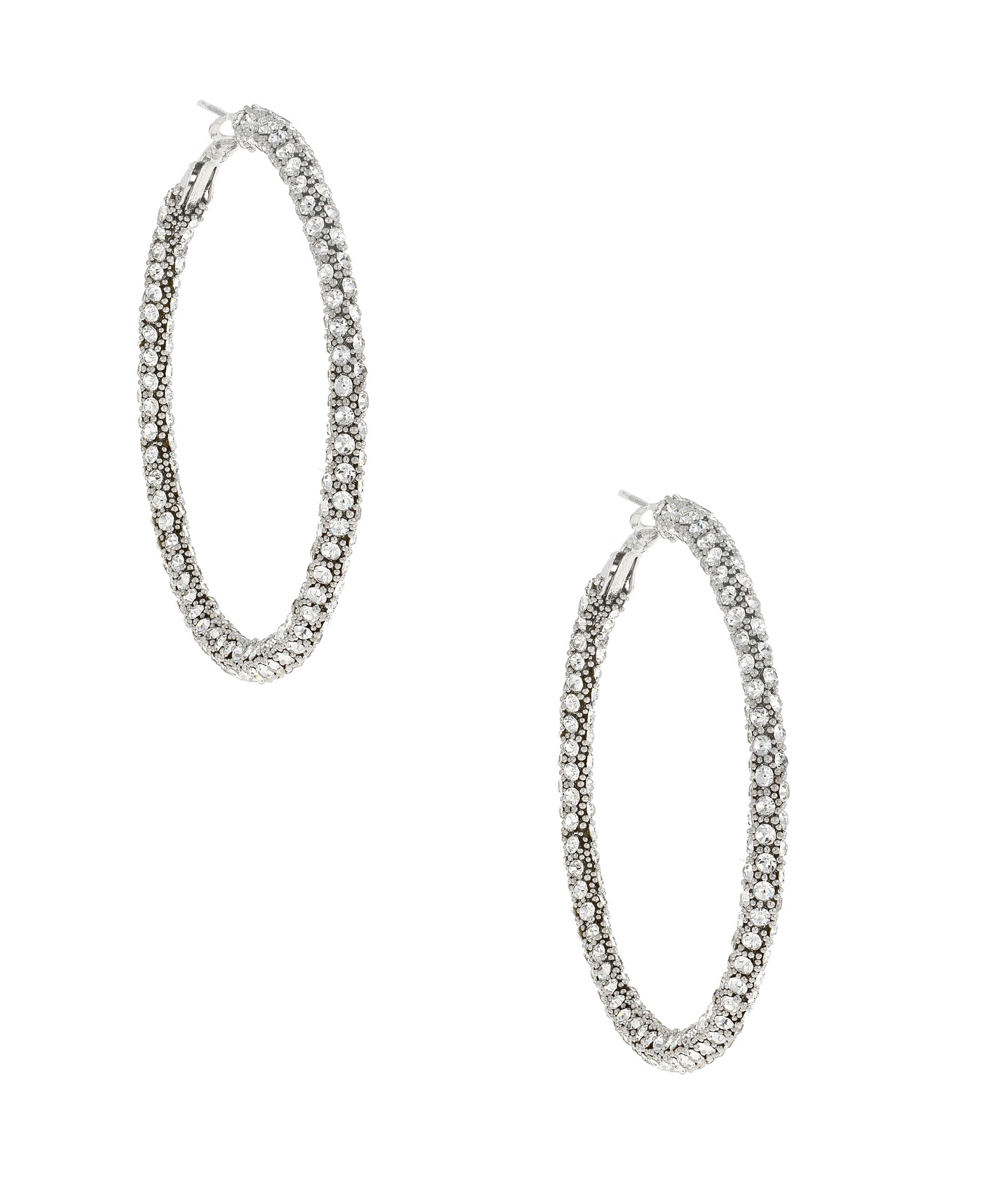Large Crystal Hoop Earrings image 1