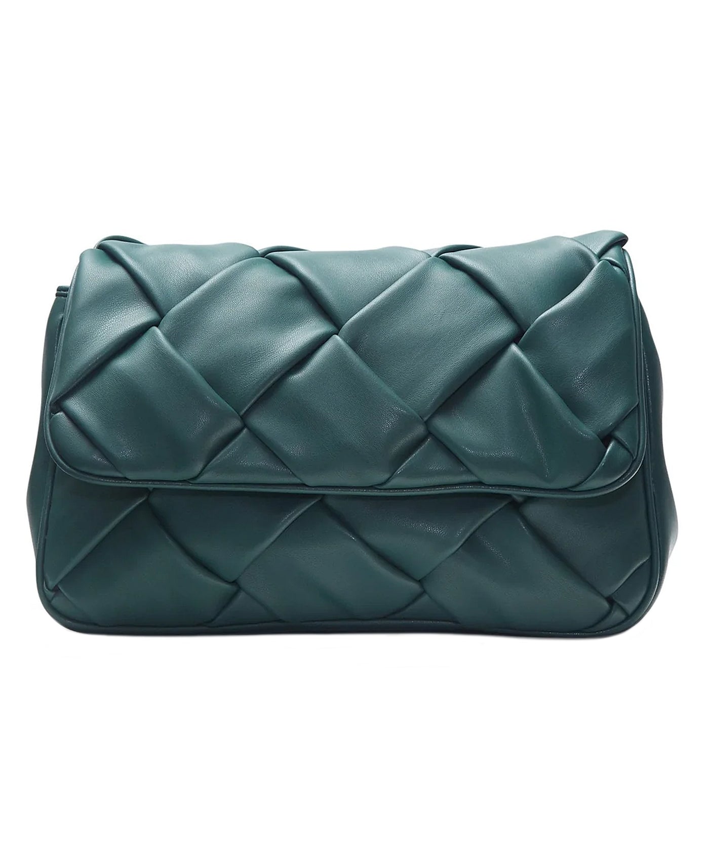 Large Woven Vegan Leather Shoulder Bag image 1