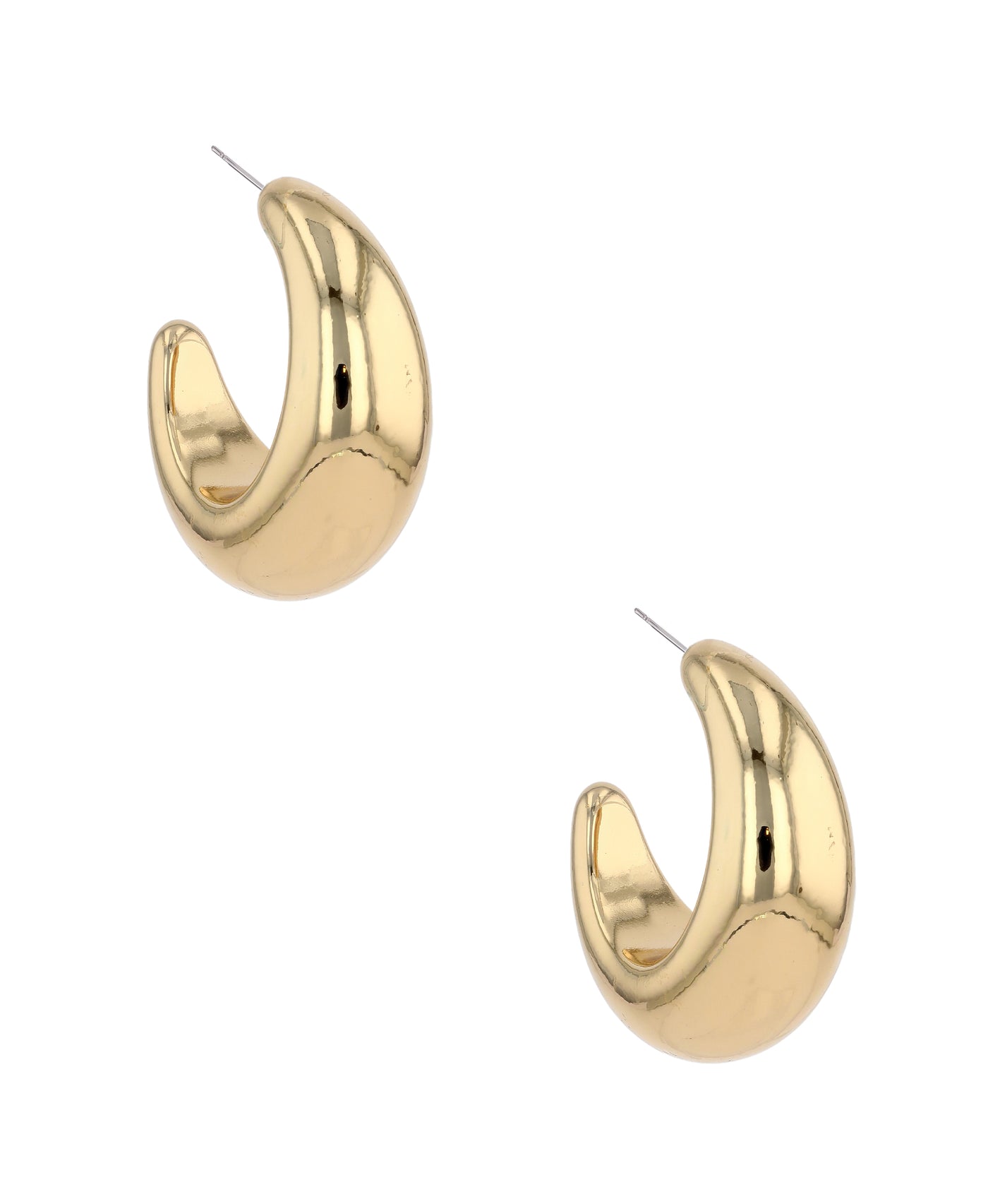 Large Cresent Hoop Earrings image 1