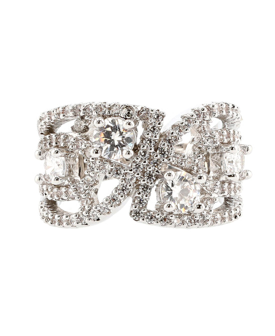 Cubic Zirconia Cut Out Ring view 1