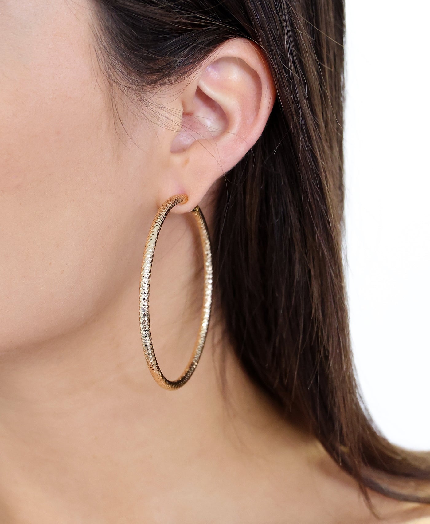 Textured Clip- On Hoop Earrings image 1