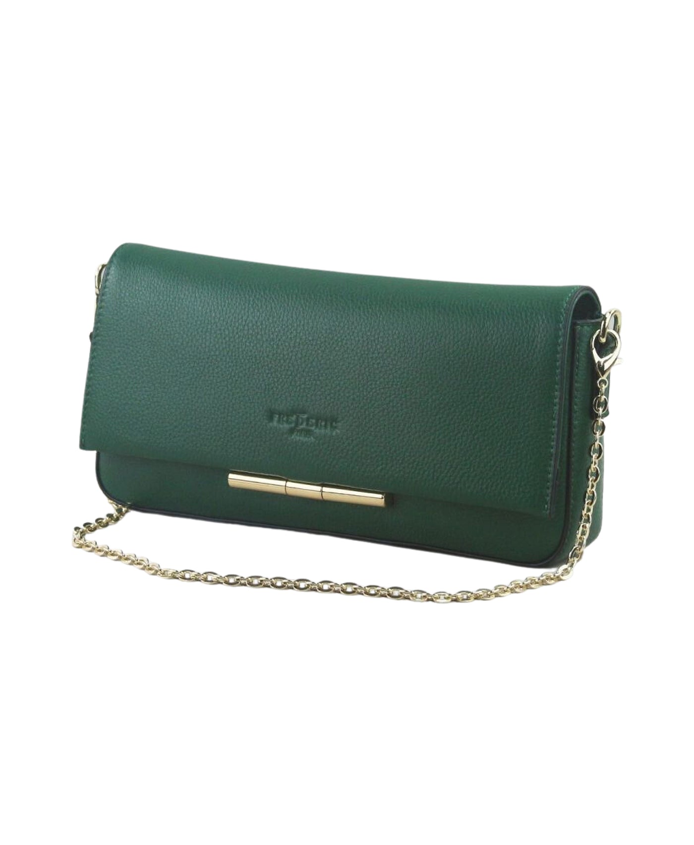 Leather Shoulder Bag w/ Chain Handle image 1