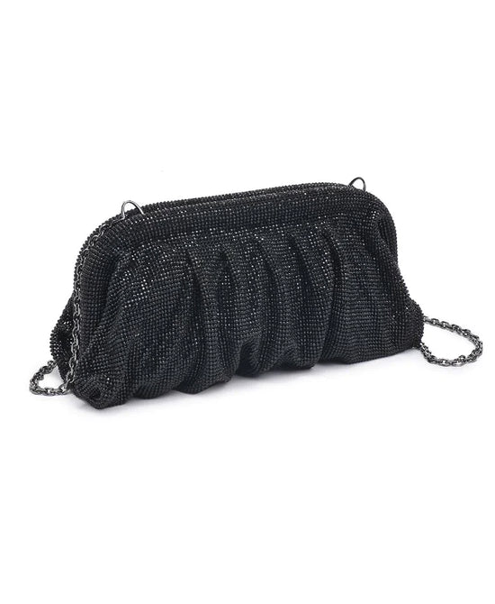 Evening Mesh Pouch Clutch w/ Crystals view 3