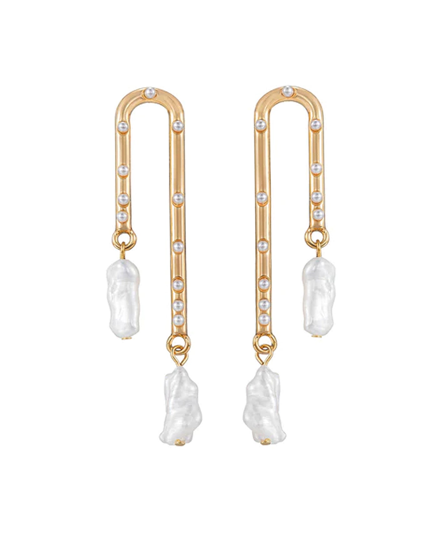 Upside Down "U" Pearl Drop Earrings Fox's Designer Offprice
