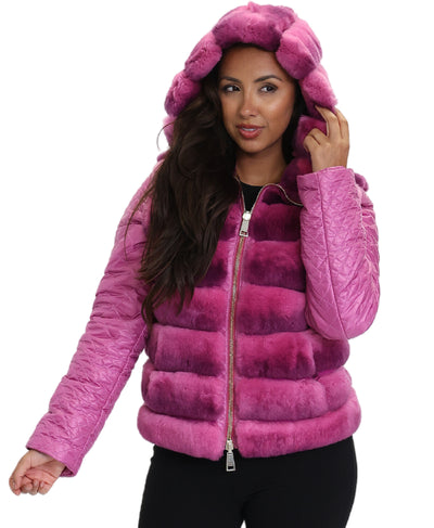 Reversible Fur Puffer Jacket w/ Hood image 4